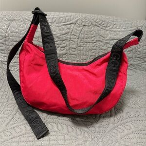 Baggu Bold Red Shoulder Bag with Black Straps